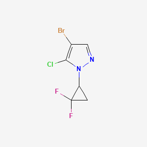 molecular formula C6H4BrClF2N2 B13890619 4-Bromo-5-chloro-1-(2,2-difluorocyclopropyl)-1H-pyrazole 