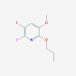 molecular formula C9H11FINO2 B13890641 3-Fluoro-2-iodo-5-methoxy-6-propoxypyridine 