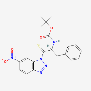 molecular formula C20H21N5O4S B13890654 tert-butyl N-[1-(6-nitrobenzotriazol-1-yl)-3-phenyl-1-sulfanylidenepropan-2-yl]carbamate 
