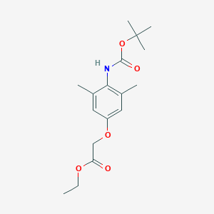 molecular formula C17H25NO5 B13890674 Ethyl 2-[3,5-dimethyl-4-[(2-methylpropan-2-yl)oxycarbonylamino]phenoxy]acetate 