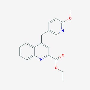 molecular formula C19H18N2O3 B13890692 Ethyl 4-[(6-methoxypyridin-3-yl)methyl]quinoline-2-carboxylate 