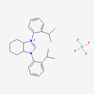molecular formula C25H33BF4N2 B13890696 (3aR,7aR)-1,3-Bis(2-isopropylphenyl)-3a,4,5,6,7,7a-hexahydro-1H-benzo[d]imidazol-3-ium tetrafluoroborate 