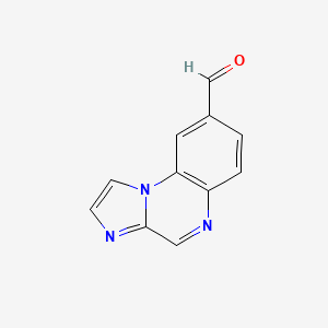 molecular formula C11H7N3O B13890699 Imidazo[1,2-a]quinoxaline-8-carbaldehyde 