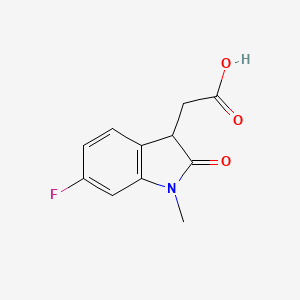 molecular formula C11H10FNO3 B1389070 (6-Fluoro-1-methyl-2-oxo-2,3-dihydro-1H-indol-3-YL)acetic acid CAS No. 933752-43-3