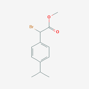 molecular formula C12H15BrO2 B13890722 Methyl 2-bromo-2-(4-propan-2-ylphenyl)acetate 