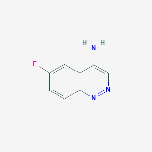 molecular formula C8H6FN3 B13890749 6-Fluorocinnolin-4-amine 