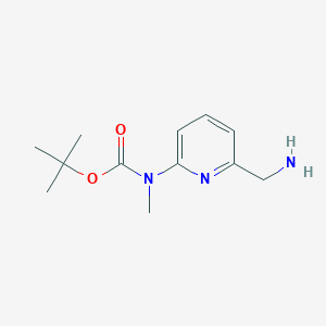 molecular formula C12H19N3O2 B13890787 tert-butyl N-[6-(aminomethyl)pyridin-2-yl]-N-methylcarbamate 