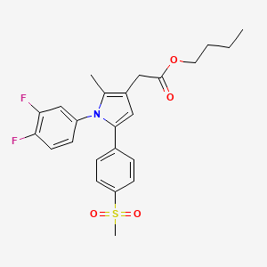 molecular formula C24H25F2NO4S B13890882 Butyl 2-[1-(3,4-difluorophenyl)-2-methyl-5-(4-methylsulfonylphenyl)pyrrol-3-yl]acetate 