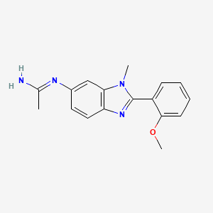 molecular formula C17H18N4O B13890890 N'-[2-(2-methoxyphenyl)-3-methylbenzimidazol-5-yl]ethanimidamide 