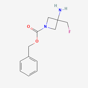 molecular formula C12H15FN2O2 B13890972 Benzyl 3-amino-3-(fluoromethyl)azetidine-1-carboxylate 