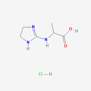 molecular formula C6H12ClN3O2 B1389098 2-(4,5-Dihydro-1H-imidazol-2-ylamino)-propionic acid hydrochloride CAS No. 1396964-89-8