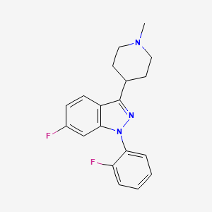 molecular formula C19H19F2N3 B13891025 1H-Indazole, 6-fluoro-1-(2-fluorophenyl)-3-(1-methyl-4-piperidinyl)- CAS No. 98295-11-5