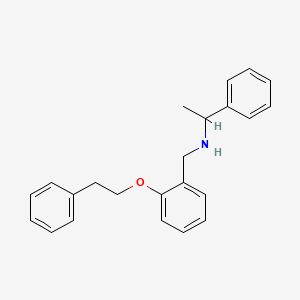 molecular formula C23H25NO B1389103 N-[2-(Phenethyloxy)benzyl]-1-phenyl-1-ethanamine CAS No. 1040690-43-4