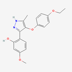 molecular formula C19H20N2O4 B13891033 2-[4-(4-ethoxyphenoxy)-5-methyl-1H-pyrazol-3-yl]-5-methoxyPhenol 