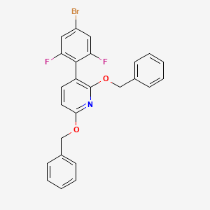 molecular formula C25H18BrF2NO2 B13891040 2,6-Dibenzyloxy-3-(4-bromo-2,6-difluoro-phenyl)pyridine 