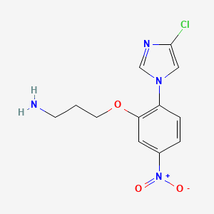 molecular formula C12H13ClN4O3 B13891064 3-[2-(4-Chloroimidazol-1-yl)-5-nitrophenoxy]propan-1-amine 