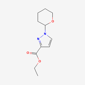 molecular formula C11H16N2O3 B13891070 Ethyl 1-(tetrahydro-2H-pyran-2-yl)-1H-pyrazole-3-carboxylate 