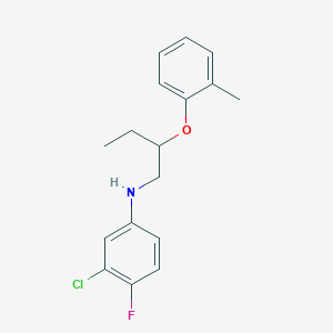 B1389108 N-(3-Chloro-4-fluorophenyl)-N-[2-(2-methyl-phenoxy)butyl]amine CAS No. 1040685-42-4