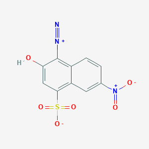 molecular formula C10H5N3O6S B13891110 4-Diazo-3,4-dihydro-7-nitro-3-oxonaphthalene-1-sulphonic acid CAS No. 586387-97-5