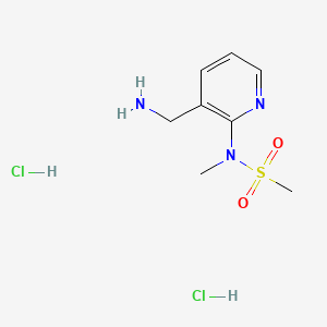 molecular formula C8H15Cl2N3O2S B13891132 N-[3-(aminomethyl)pyridin-2-yl]-N-methylmethanesulfonamidedihydrochloride 