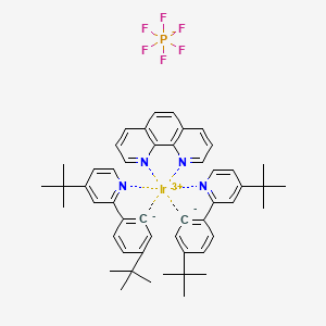 molecular formula C50H56F6IrN4P B13891144 4-tert-butyl-2-(4-tert-butylbenzene-6-id-1-yl)pyridine;iridium(3+);1,10-phenanthroline;hexafluorophosphate 