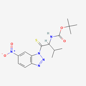 molecular formula C16H21N5O4S B13891151 tert-butyl N-[3-methyl-1-(6-nitrobenzotriazol-1-yl)-1-sulfanylidenebutan-2-yl]carbamate 