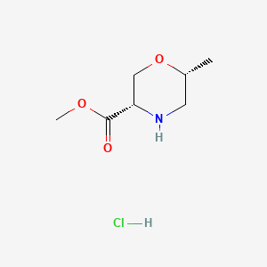 molecular formula C7H14ClNO3 B13891155 methyl (3S,6R)-6-methylmorpholine-3-carboxylate;hydrochloride 