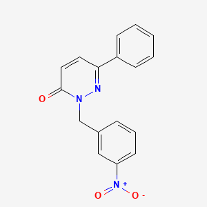 molecular formula C17H13N3O3 B13891157 2-[(3-Nitrophenyl)methyl]-6-phenylpyridazin-3-one 