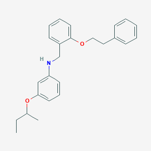 molecular formula C25H29NO2 B1389117 3-(Sec-butoxy)-N-[2-(phenethyloxy)benzyl]aniline CAS No. 1040686-13-2
