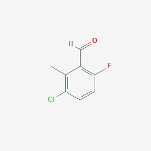 molecular formula C8H6ClFO B13891220 3-Chloro-6-fluoro-2-methylbenzaldehyde 