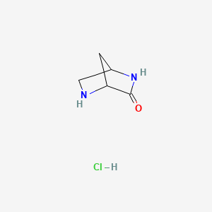 molecular formula C5H9ClN2O B13891227 2,5-Diazabicyclo[2.2.1]heptan-3-one;hydrochloride 
