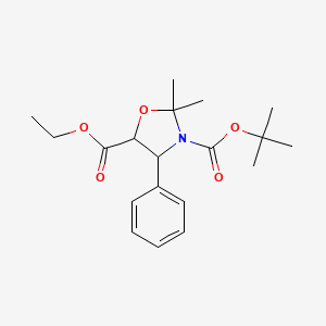 molecular formula C19H27NO5 B13891255 3-O-tert-butyl 5-O-ethyl 2,2-dimethyl-4-phenyl-1,3-oxazolidine-3,5-dicarboxylate 