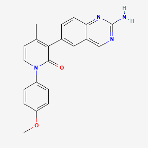 molecular formula C21H18N4O2 B13891318 3-(2-aminoquinazolin-6-yl)-1-(4-methoxyphenyl)-4-methylpyridin-2(1H)-one 