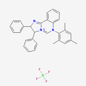 molecular formula C31H28BF4N3 B13891330 (2R,3R)-6-Mesityl-2,3-diphenyl-2,3-dihydroimidazo[1,2-c]quinazolin-6-ium tetrafluoroborate 