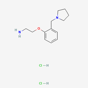 molecular formula C13H22Cl2N2O B1389134 {2-[2-(Pyrrolidin-1-ylmethyl)phenoxy]ethyl}amine dihydrochloride CAS No. 1185299-17-5