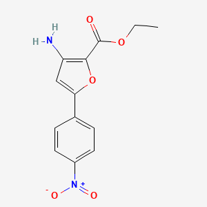molecular formula C13H12N2O5 B13891387 Ethyl 3-amino-5-(4-nitrophenyl)furan-2-carboxylate 