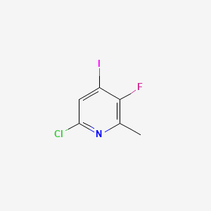 molecular formula C6H4ClFIN B13891396 6-Chloro-3-fluoro-4-iodo-2-methylpyridine 