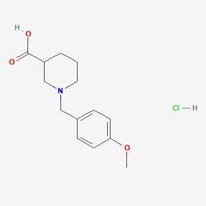 molecular formula C14H20ClNO3 B1389140 1-(4-Methoxybenzyl)piperidine-3-carboxylic acid hydrochloride CAS No. 81085-33-8