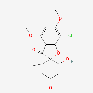 molecular formula C16H15ClO6 B13891412 (1a(2)S,6a(2)S)-7-Chloro-2a(2)-hydroxy-4,6-dimethoxy-6a(2)-methylspiro[benzofuran-2(3H),1a(2)-[2]cyclohexene]-3,4a(2)-dione CAS No. 136616-32-5