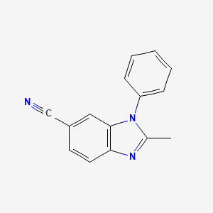 molecular formula C15H11N3 B13891470 2-Methyl-3-phenylbenzimidazole-5-carbonitrile 