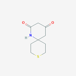 molecular formula C9H13NO2S B13891477 9-Thia-1-azaspiro[5.5]undecane-2,4-dione 