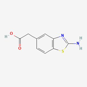 molecular formula C9H8N2O2S B13891504 5-Benzothiazoleacetic acid, 2-amino- CAS No. 152149-32-1