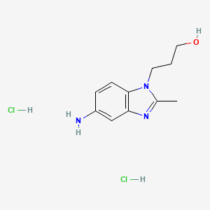 molecular formula C11H17Cl2N3O B1389151 3-(5-Amino-2-methyl-benzoimidazol-1-YL)-propan-1-OL dihydrochloride CAS No. 1185134-22-8