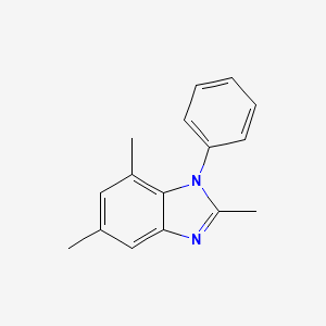 molecular formula C16H16N2 B13891513 2,5,7-Trimethyl-1-phenylbenzimidazole 