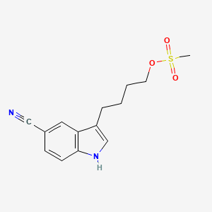molecular formula C14H16N2O3S B13891558 4-(5-cyano-1H-indol-3-yl)butyl methanesulfonate 