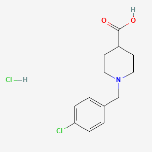 molecular formula C13H17Cl2NO2 B1389157 1-(4-Chlorobenzyl)piperidine-4-carboxylic acid hydrochloride CAS No. 1185303-40-5
