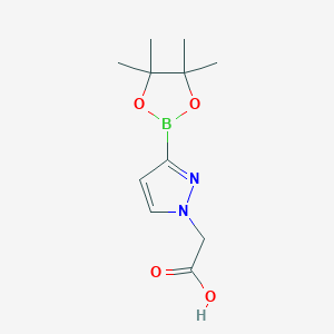 molecular formula C11H17BN2O4 B13891584 2-(3-(4,4,5,5-tetramethyl-1,3,2-dioxaborolan-2-yl)-1H-pyrazol-1-yl)acetic acid 