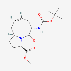 molecular formula C17H26N2O5 B13891585 methyl (3S,6S,8Z,10aR)-6-[(2-methylpropan-2-yl)oxycarbonylamino]-5-oxo-2,3,6,7,10,10a-hexahydro-1H-pyrrolo[1,2-a]azocine-3-carboxylate 