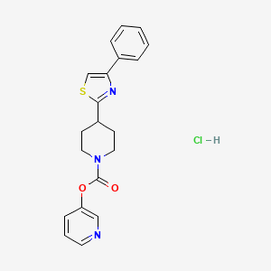 molecular formula C20H20ClN3O2S B13891590 Pyridin-3-yl 4-(4-phenyl-1,3-thiazol-2-yl)piperidine-1-carboxylate;hydrochloride 