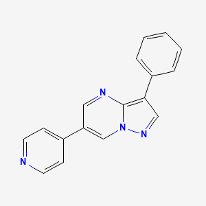 molecular formula C17H12N4 B13891600 Pyrazolo[1,5-a]pyrimidine, 3-phenyl-6-(4-pyridinyl)- CAS No. 216661-46-0